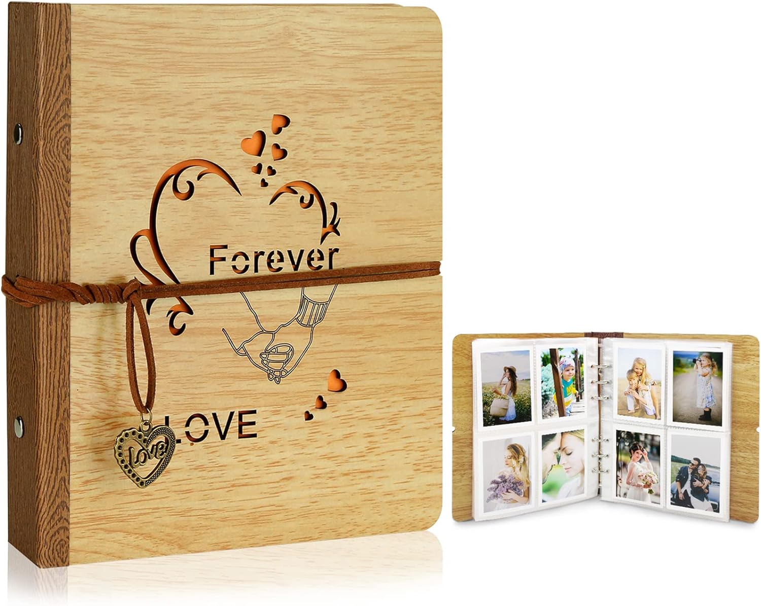 ZEEYUAN 240 Pockets Mini Photo Album Book 2x3 Inch Pictures for Fujifilm Instax, Wooden Polaroid Photo Album for Instax Mini 7s 8 8  9 25 26 50s 70 90 Instant Camera