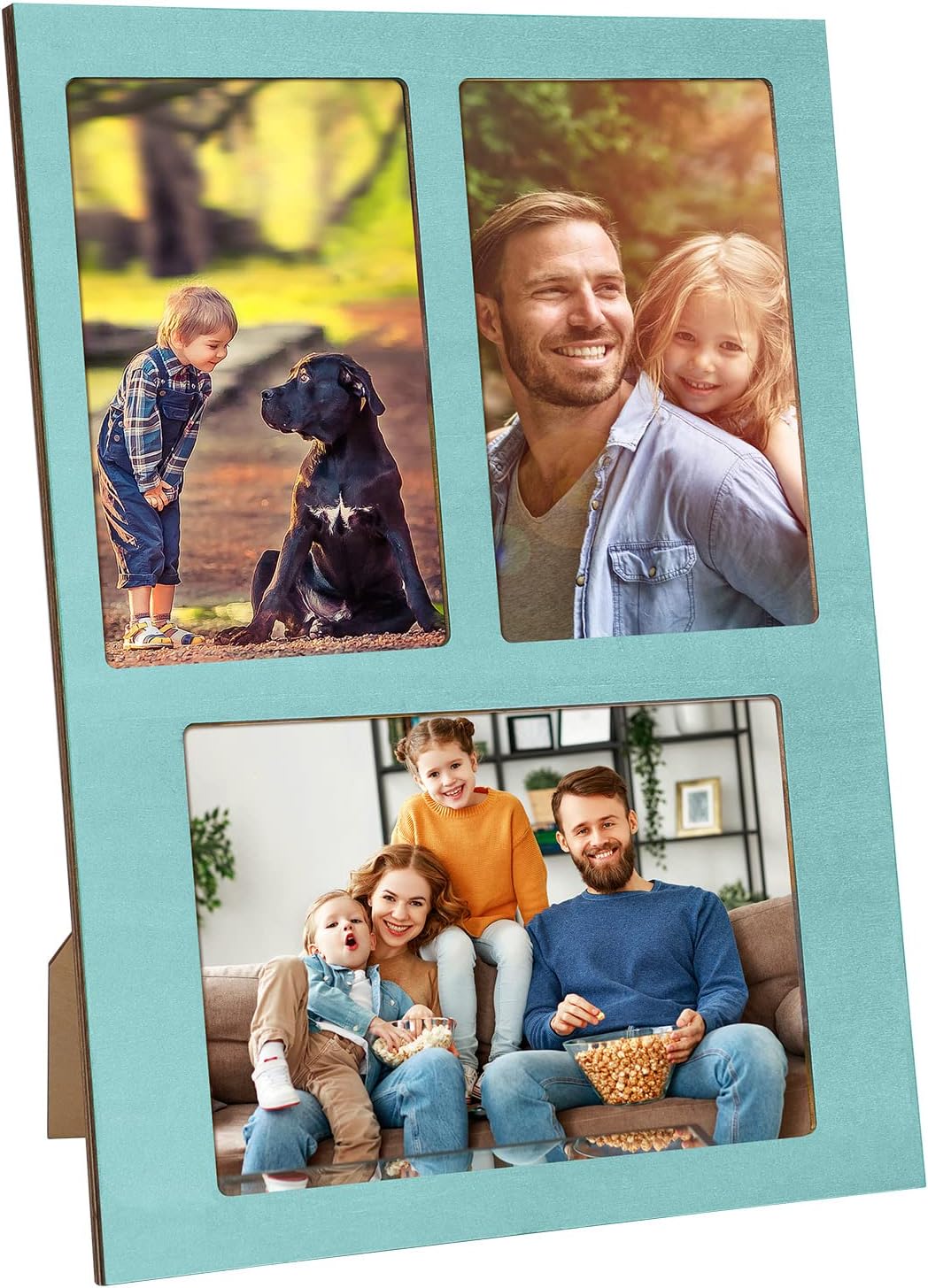 ZEEYUAN 3 Picture Frame Collage Photo Frame for 4x6 and 5x7 Pictures, Wooden Picture Frame Photo Collage Frame for Desktop Wall Multiple Family Photo Frame