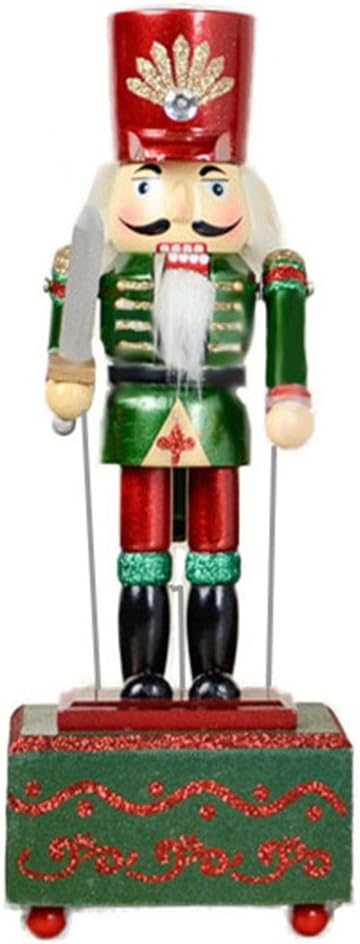 ZaH 12 Inch Christmas Ornament Nutcracker Wooden Music Box Christmas Decorations Gifts Nutcracker Puppets, Sword