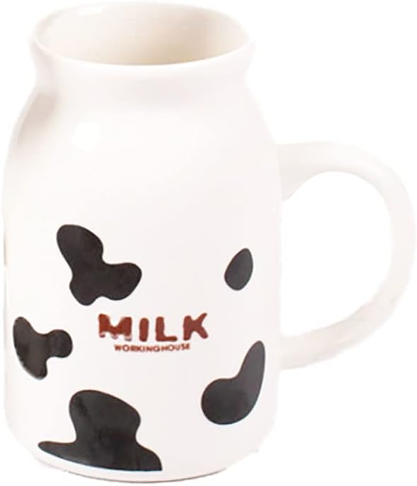 ZaH Milk Bottle Mug Ceramic 8oz Morning Mugs for Home Office School Restaurant Club Party, Milk Cup Novelty Coffee Mug Water Juice Cups, Milk