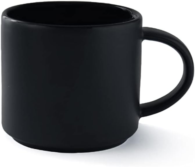 ZaH 14oz Coffee Mug Ceramic Solid Color Mugs Home Office Tea Cup - Dishwasher Washing Microwave Heating (Black)