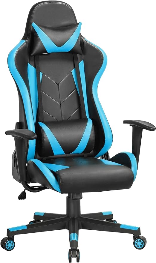 Yaheetech Video Gaming Chair High Back Computer Chair Lumbar Support Executive Ergonomic Office Chair Reclining Racing Chair Leather Desk Chair Swivel Task Chair with Headrest