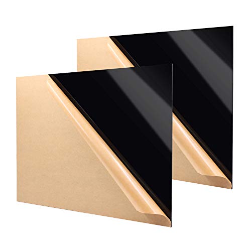 Zuvas Black Plexiglass Sheet 11.8ÂÂ x 15.75ÂÂ x 1/8ÂÂ 2 Pack Black Cast Acrylic Sheet, DIY Materials for Home Decor, Handcraft, Painting, Photography, Pet Tag, Switch Panel, Display Stand