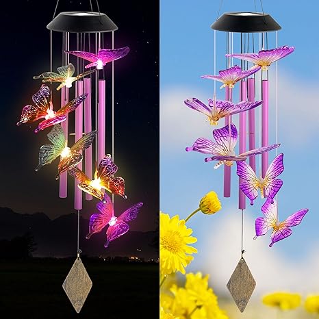 Solar Butterfly Wind Chimes Gift For Women Mom Birthday Gifts Butterfly Gifts For Mom Gift For Women Mom Gift Grandma Birthday Gift For Women Gift Mom,Butterfly Solar Lights,Grandma Gifts,Women Gifts
