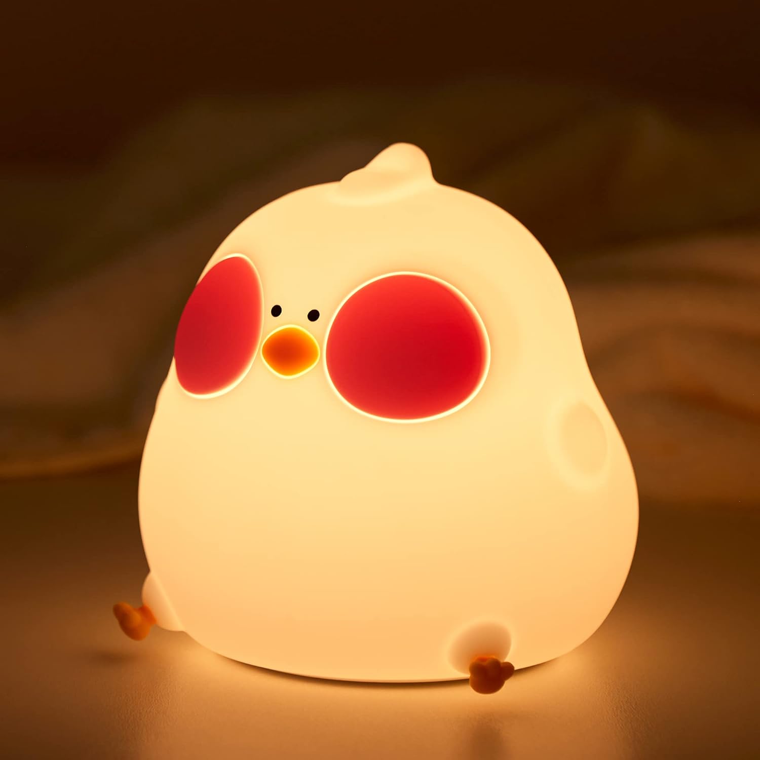 YuanDian Night Light for Kids, Cute Chick Gifts for Women Teen Girls Baby, Chicken Night Lamp for Bedroom Kawaii Room Decor, Christmas Silicone Nightlights for Children Toddler. 