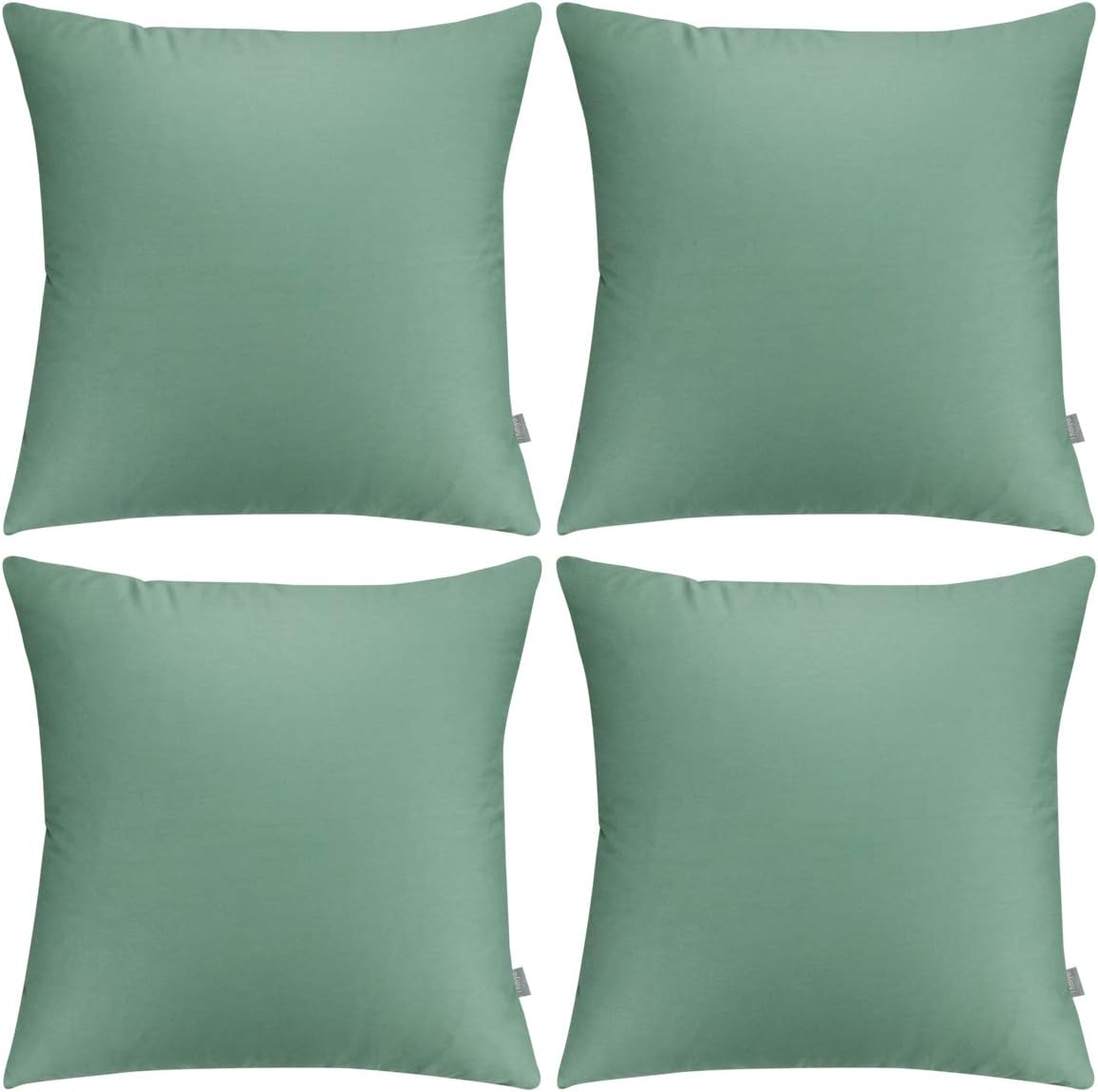 Thmyo 4-Pack 100% Cotton Comfortable Solid Decorative Throw Pillow Case, Square Cushion Cover Pillowcase Sublimation Blank Pillow Covers DIY Throw Pillowcase for Sofa(20x20 inch/ 50x50cm,Mist Green)