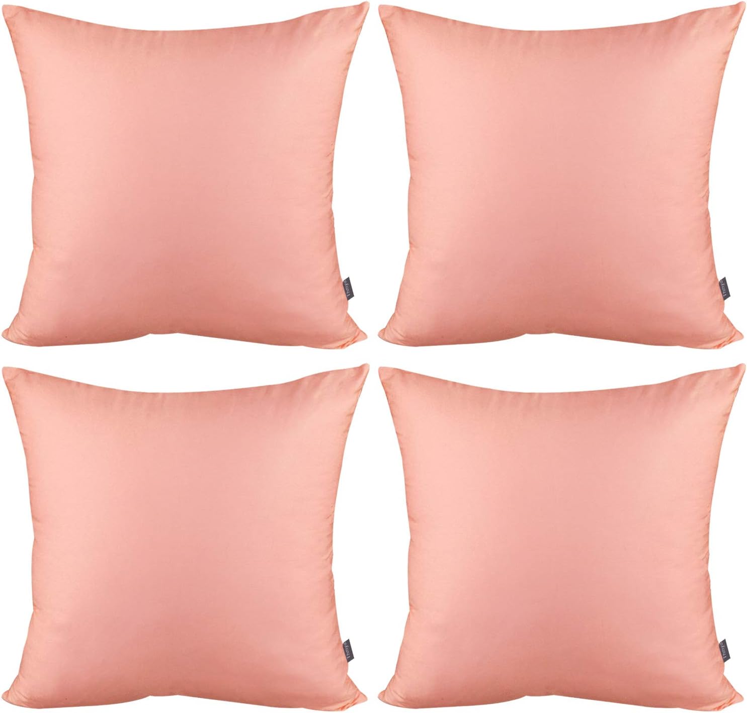 Thmyo 4-Pack 100% Cotton Comfortable Solid Decorative Throw Pillow Case, Square Cushion Cover Pillowcase Sublimation Blank Pillow Covers DIY Throw Pillowcase for Sofa(20x20 inch/ 50x50cm,Sakura Pink)