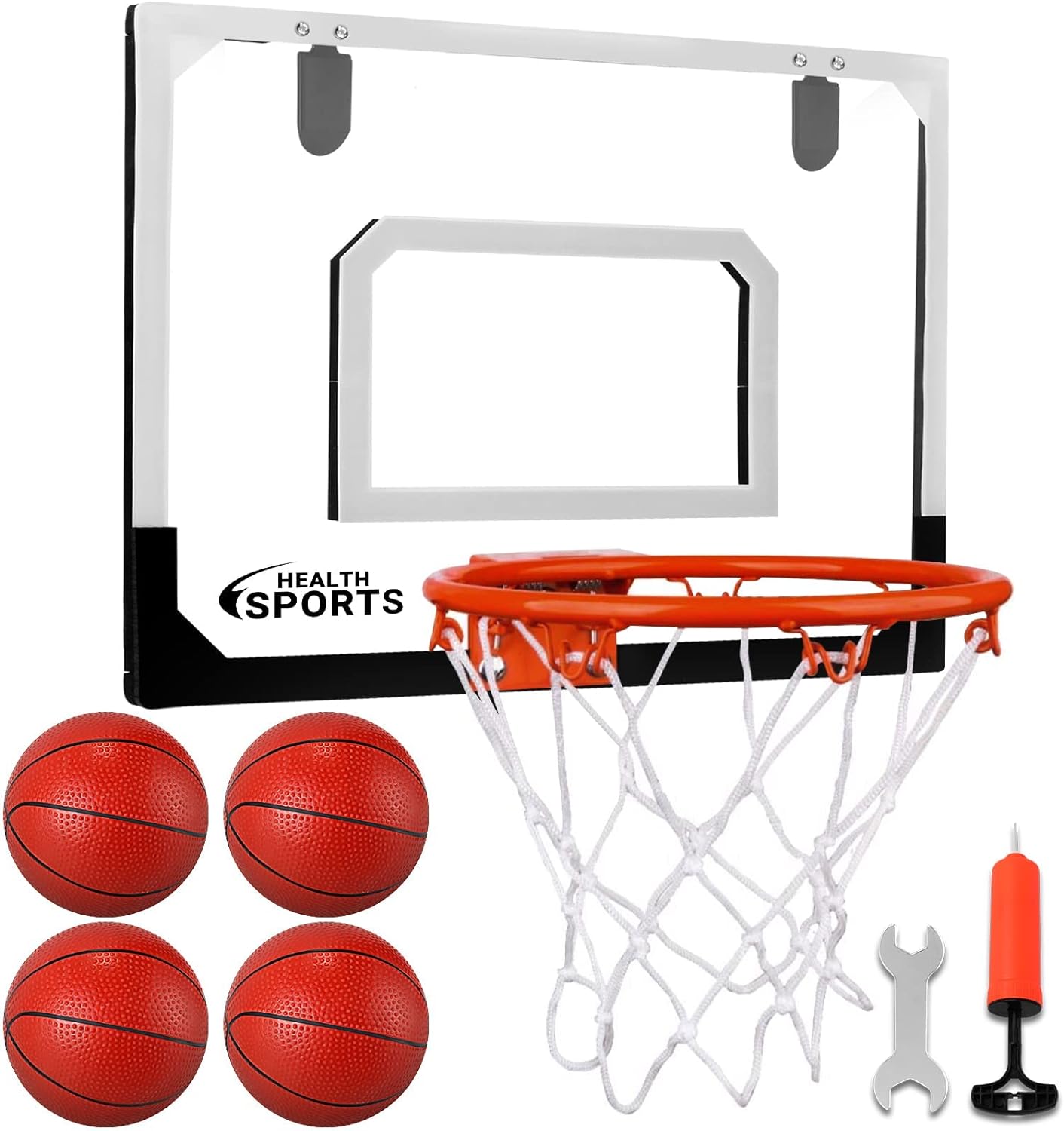 AOKESI Indoor Mini Basketball Hoop Set for Kids - 17 x 12.5 Door Hoops Room&Wall Mounted with Complete Accessories Game Toys Balls Gifts Boys Teens