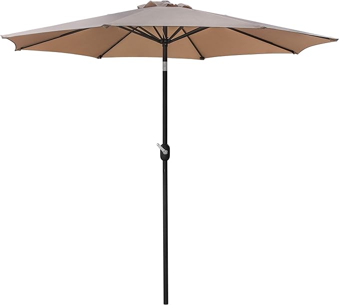 ZENY Patio Umbrella 9ft Outdoor Table Market Umbrella Sunshade with Push Button Tilt/Crank,8 Sturdy Ribs for Backyard,Pool,Deck