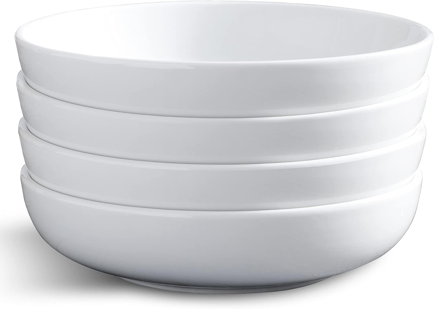 ZENY Pasta Bowls 41.6 Ounce, Large Serving Bowls, White Soup Bowls, Porcelain Salad Bowls Set of 4, Microwave Dishwasher Safe, White