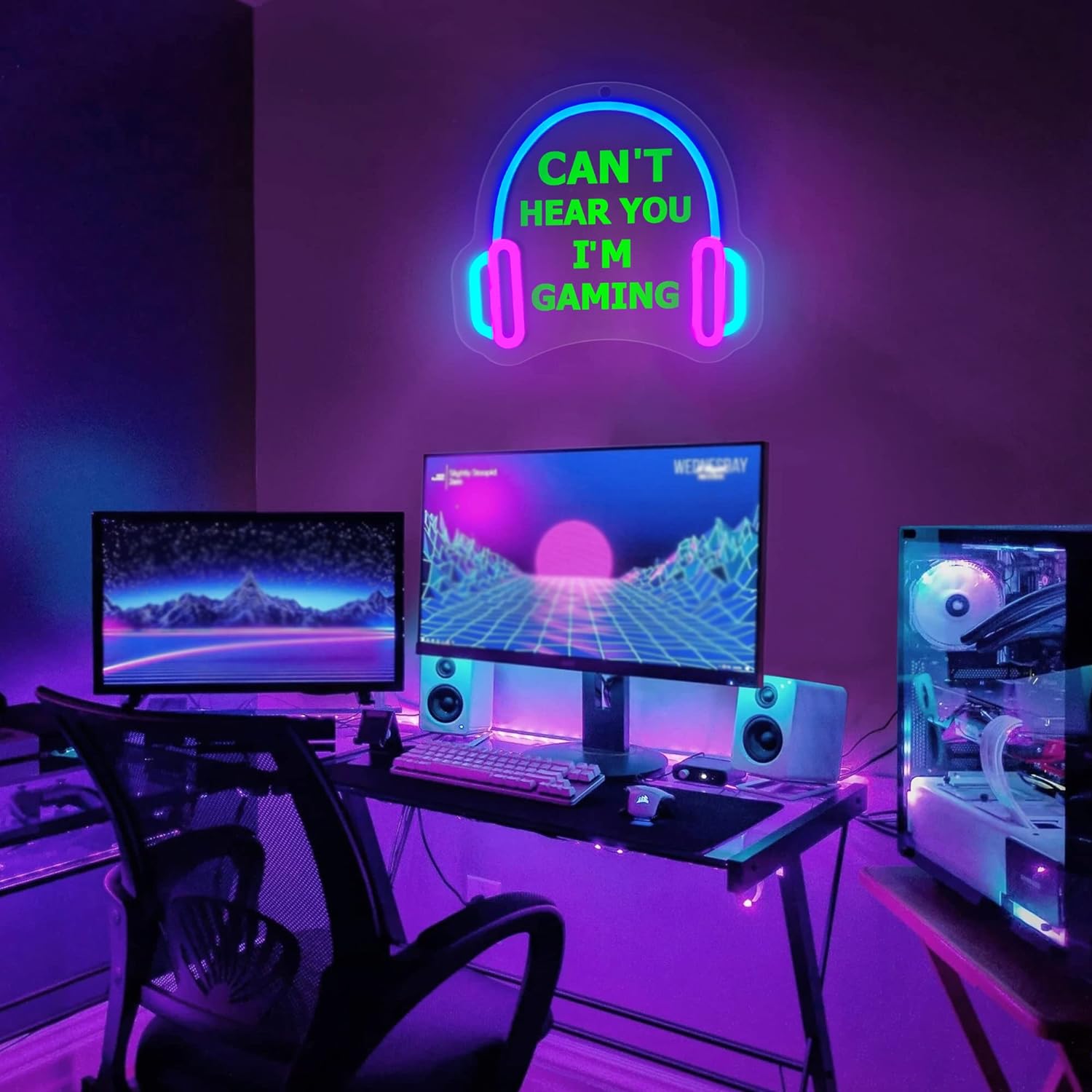 YuanDian Gamer Neon Sign, Can't Hear You I'm Gaming LED Neon Lights for Game Room Wall Decor, Gift Ideas for Boys Gamers Nephew Men Teen Son Grandson 