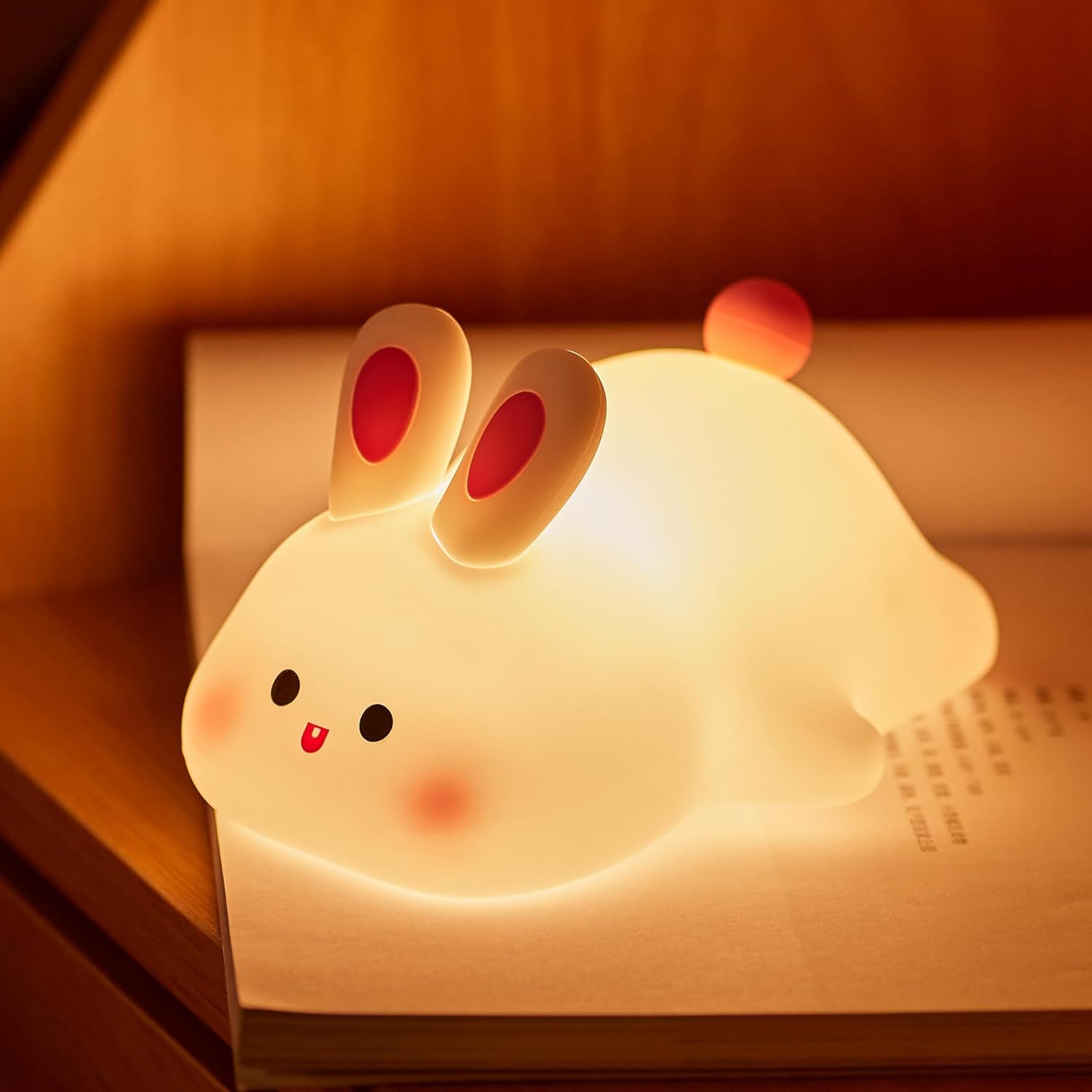 Baby Night Light for Kids Touch Bunny Lamp, Rechargeable Rabbit Lamp Kids Lights for Bedroom, LED Portable Bunny Night Light for Girls Boys Nursery, Children Nightlight Cute Room Decor Gifts