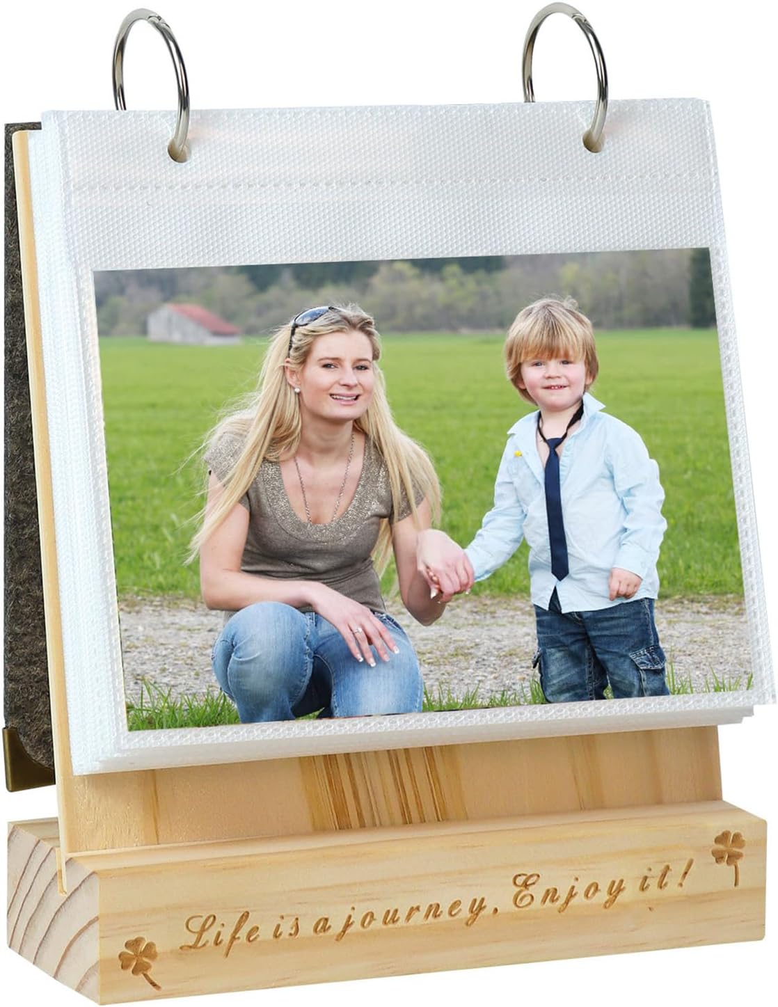 ZEEYUAN 4x6 Photo Frame Flip Photo Album on Stand 4x6 Photos Collection for Desktop Display