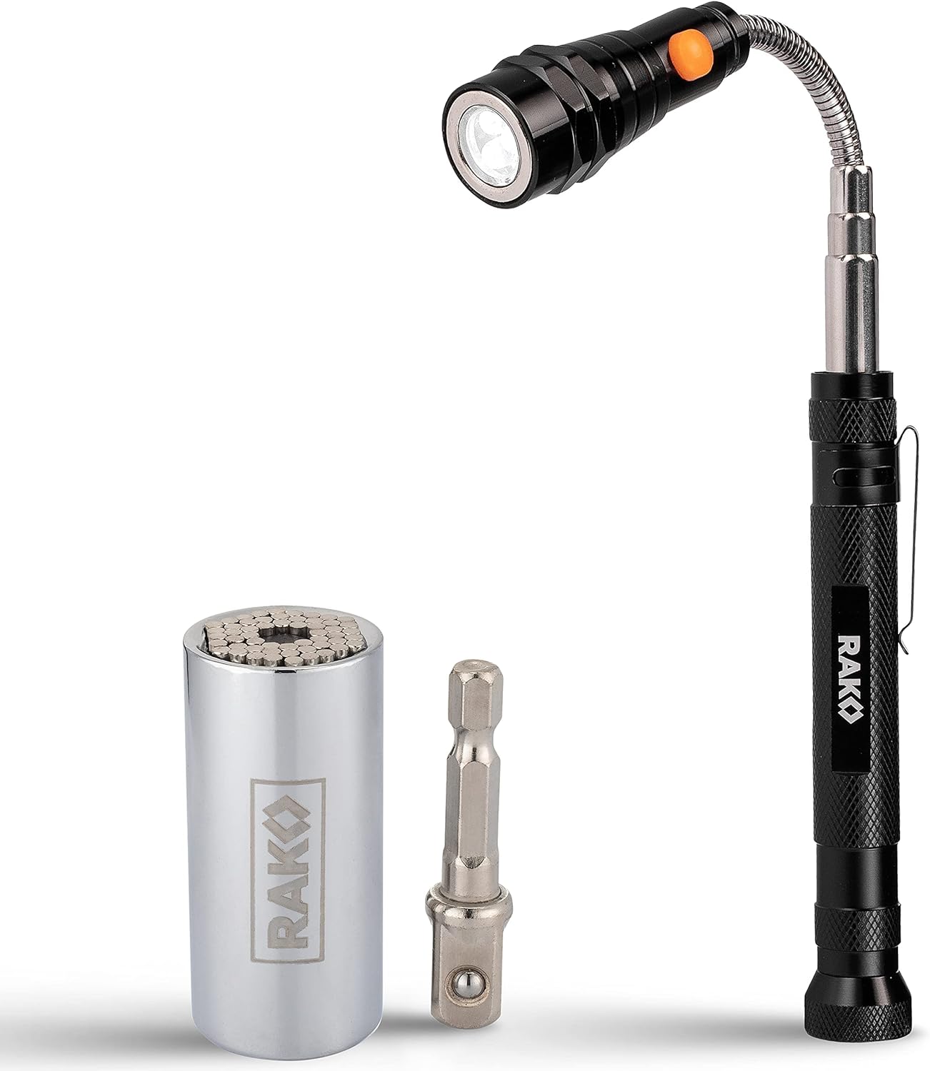 RAK Magnetic LED Pickup Tool Bundle with Universal Socket Grip