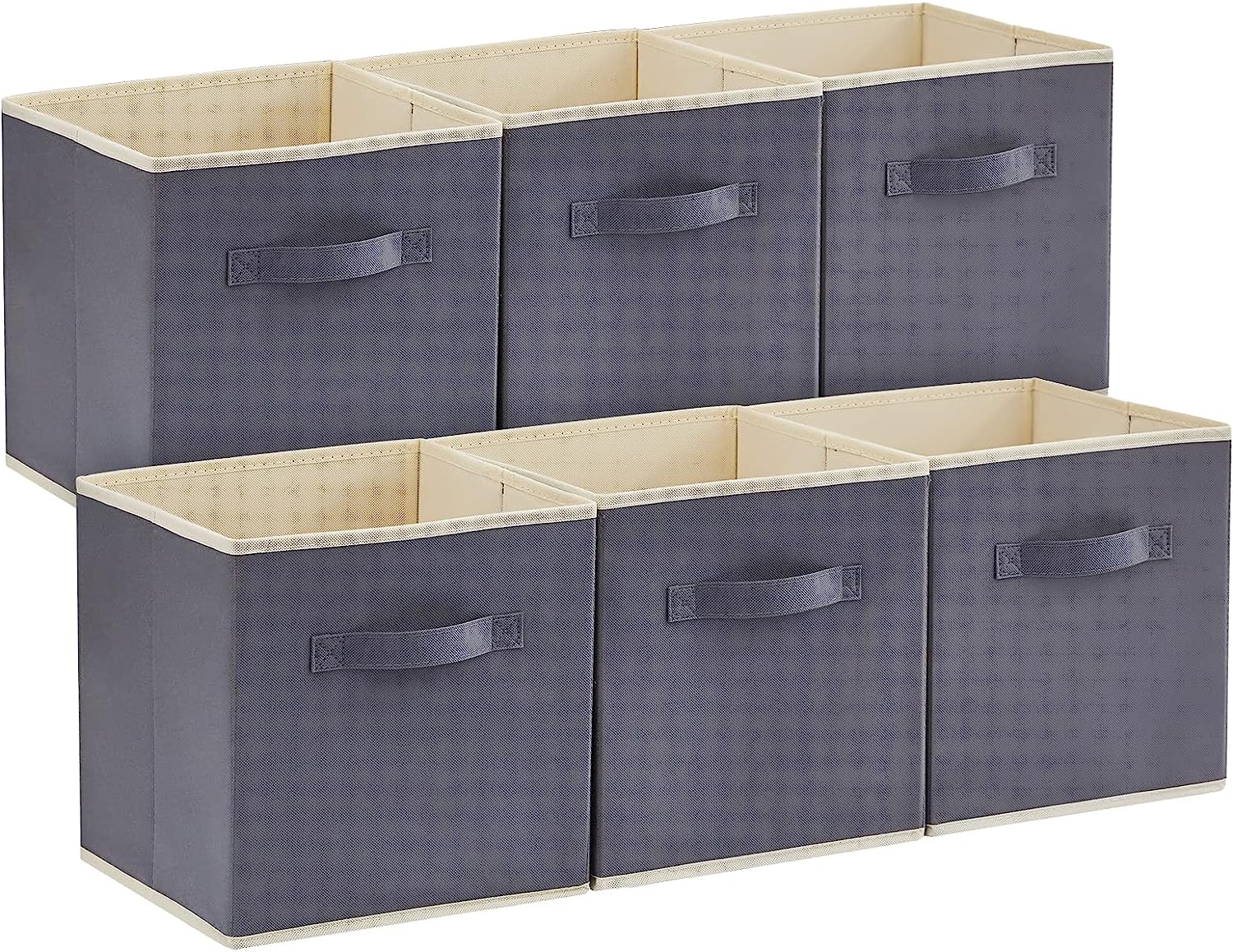  Lifewit Collapsible Storage Cubes 11 Inch Foldable Fabric Bins Multi-color Organizers Decorative Organizing Baskets for Shelves for Closet, Utility Room, Storage Room Set of 6 Grey 