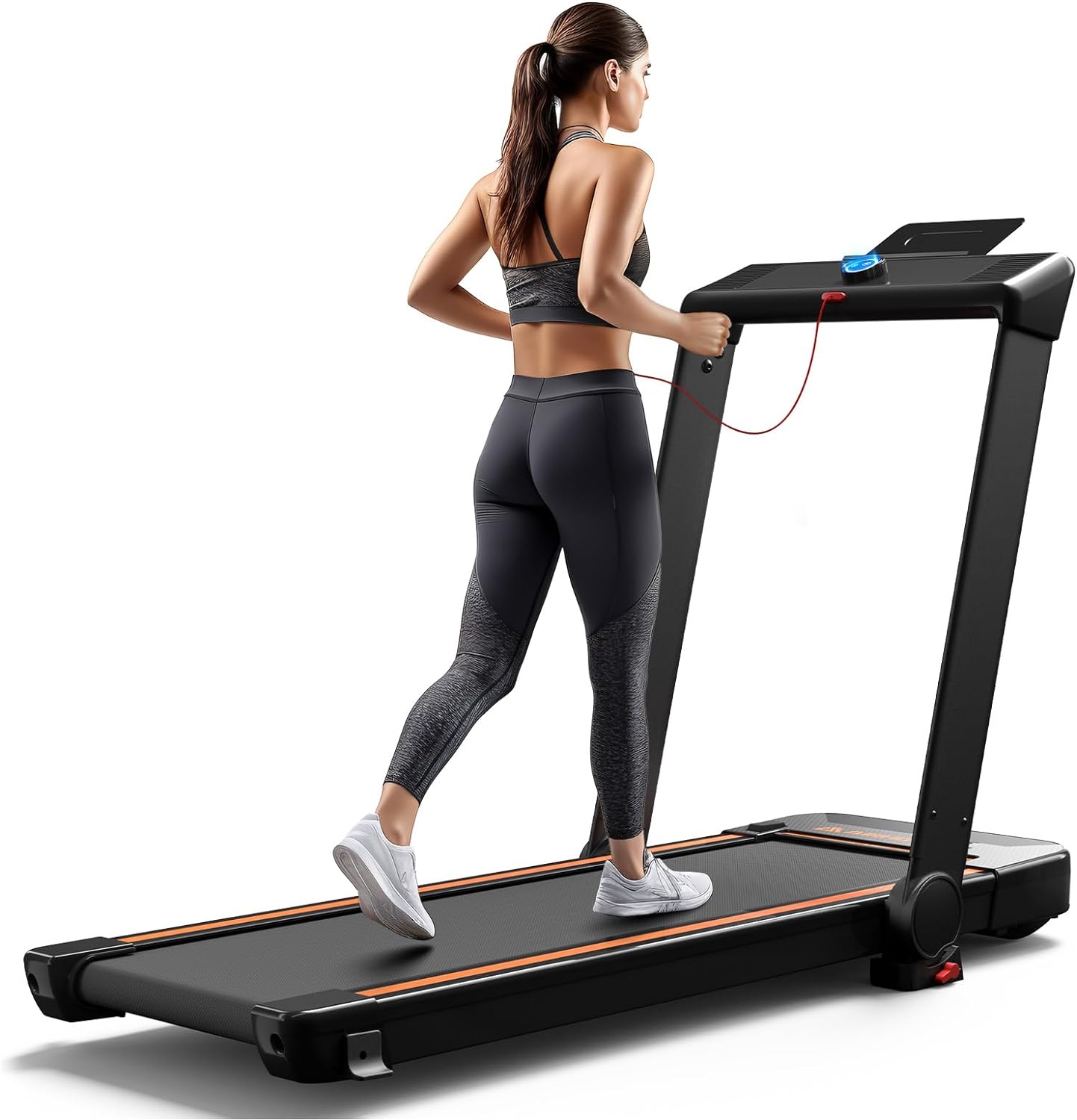  AIRHOT Under Desk Treadmill, Walking Pad 3 in 1 Folding Treadmill, Walking Jogging Treadmills for Home Office, 2.5HP Low-Noise Treadmill LED Display and Knob Speed Adjustment 