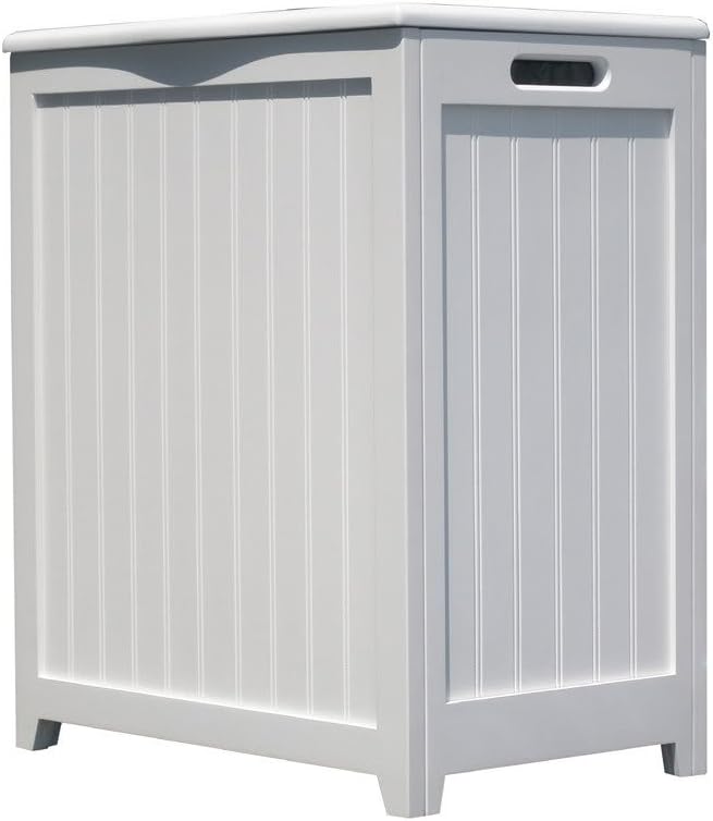 Oceanstar RHP0109W Rectangular Laundry Wood Hamper, White Finished