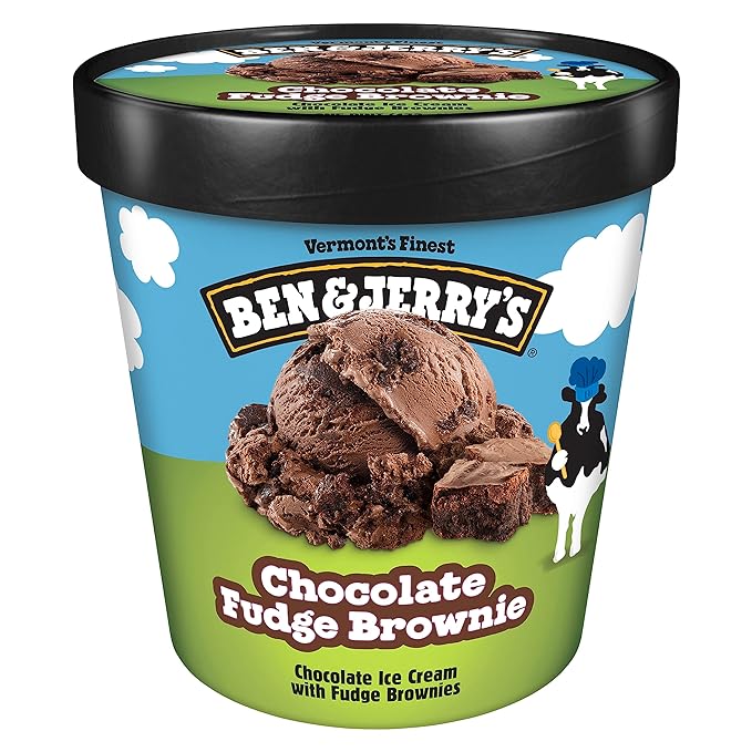 Ben & Jerry's Chocolate Fudge Brownie Ice Cream Pint Non-GMO 16 oz