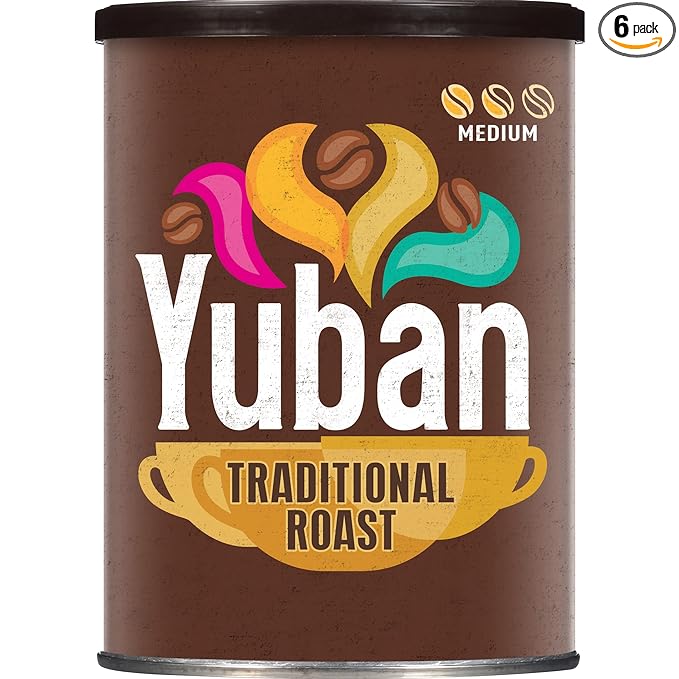 Yuban Traditional Roast Medium Roast Ground Coffee (6 ct Pack, 12 oz Canisters)