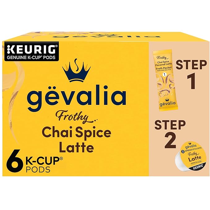 Gevalia -Chai Spice Flavored Latte Coffee (6 Pack, 5.64 oz each)