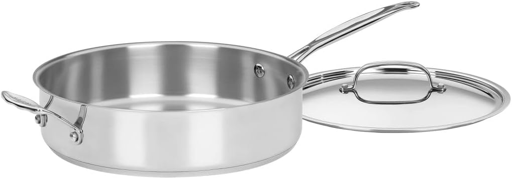 Cuisinart Stainless Steel, 5.5 Quart Saut Pan w/ Cover, Helper Handle, Chef' Classic, 733-30H