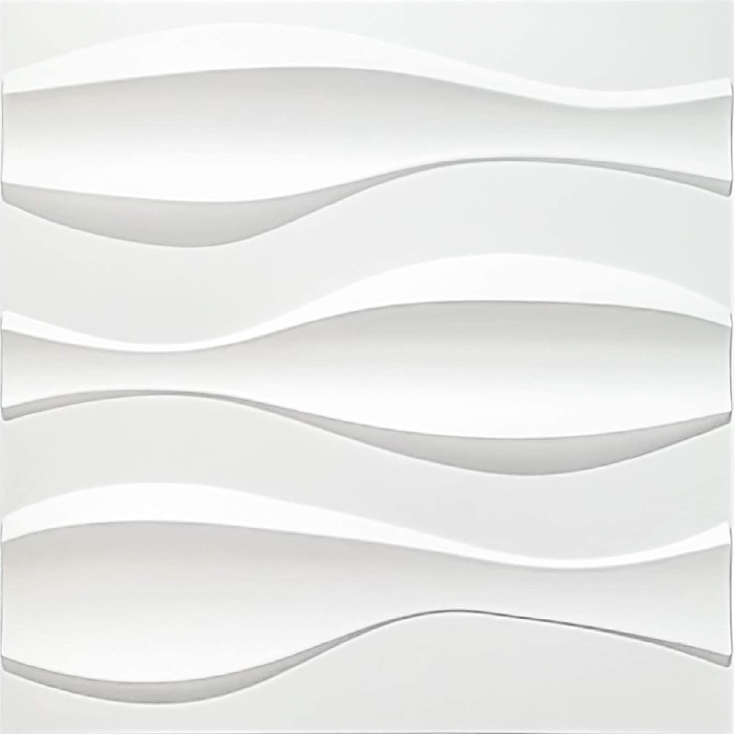 Art3d Textures PVC Wall Panels, Big Wave 3D Panelling, 19.7" x 19.7" (12 Pack)