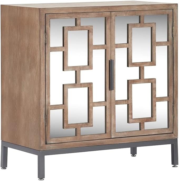 Tommy Hilfiger Hayworth Short Mirrored Accent Cabinet Ash Gray