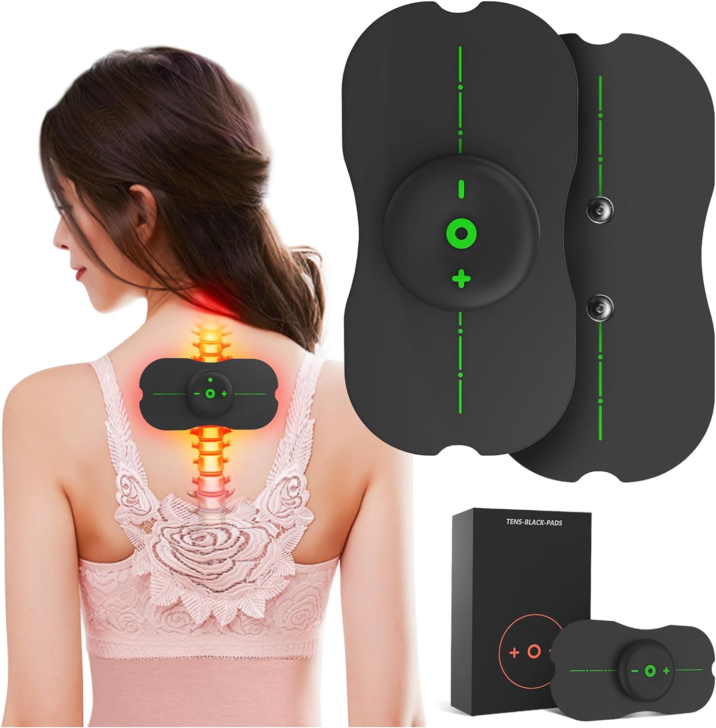 Intelligent Wireless TENS Unit Muscle Stimulator FSA or HSA Eligible Electronic Pulse Rechargeable Mini Body Massager Machine for Back Shoulder Leg Neck Pain Relief 5 Modes 10 Levels Adjustable