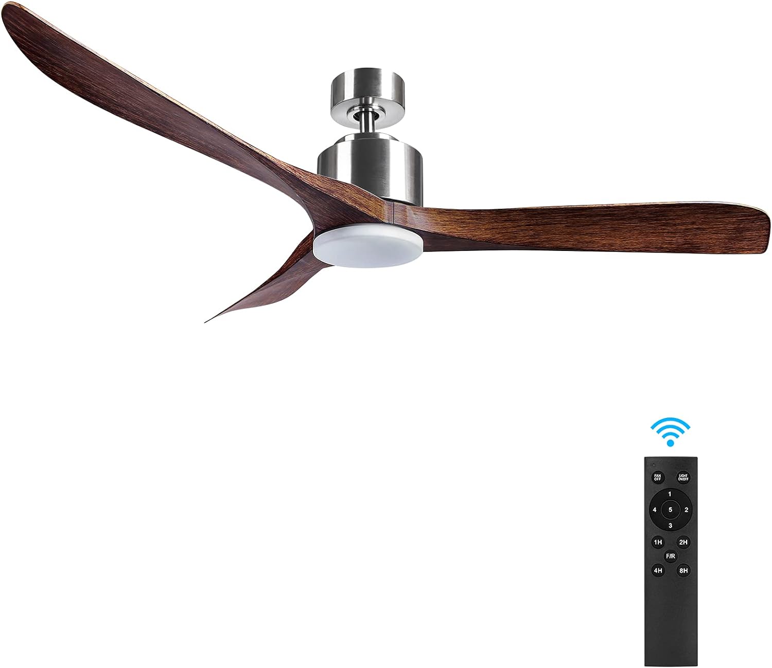 Ceiling Fan with Lights,Wisful Modern 56 Inch Ceiling Fans with Remote Control and Led Light,Rustic Farmhouse Ceiling Fan with Quiet 5 Speeds Reversible Motor (Wood Grain Color)