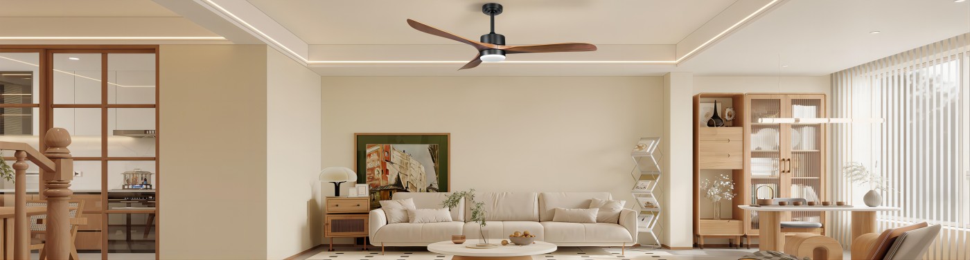 Gold and Black Ceiling Fans with Lights Remote, 56 Indoor Outdoor Wood Ceiling Fan with Light, High CFM, Noiseless Reversible