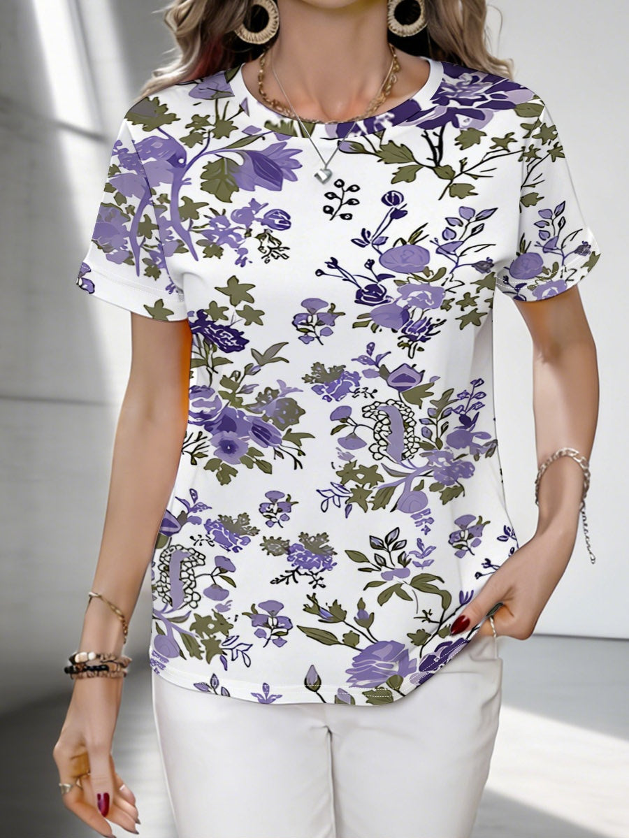 Women's All-Over Print Crew-Neck Jersey T-Shirt | 180 GSM