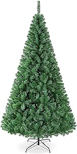 Yaheetech 7.5Ft Artificial Green Lifelike Christmas Pine Tree Artificial Christmas Tree Holiday Decoration with 1011 Branch Tips and Foldable Stand, Easy Assembly, Green