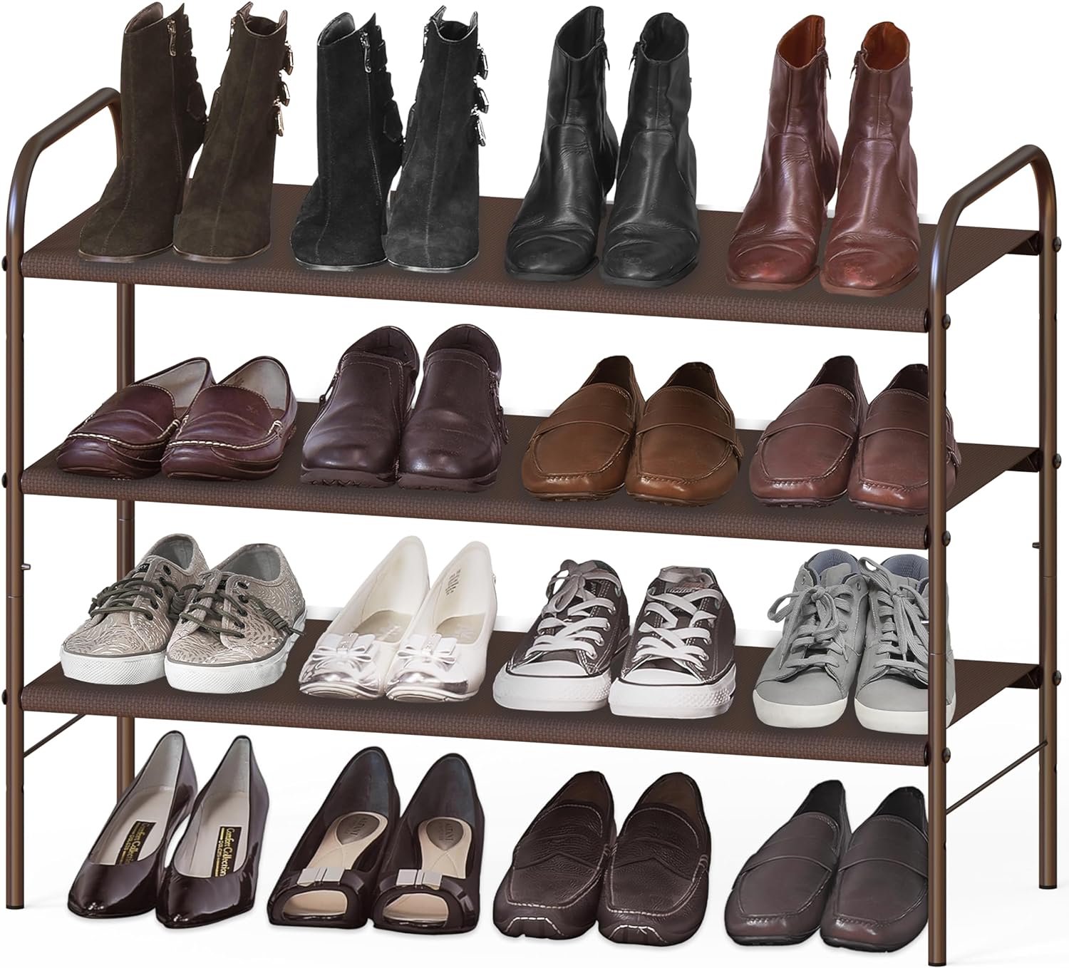 Simple Houseware 3-Tier Shoe Rack Storage Organizer, Bronze