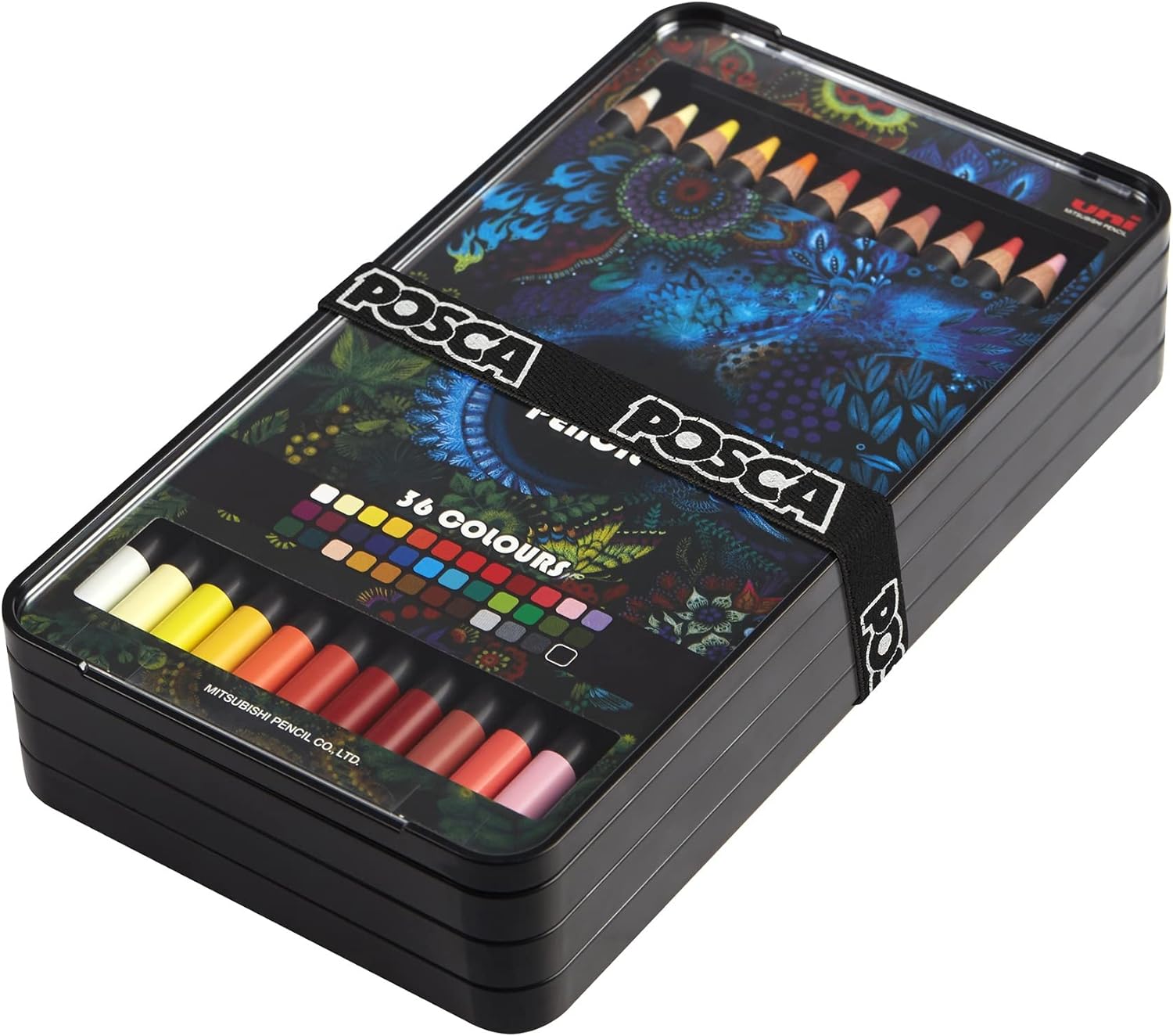 Posca Oil and Wax Coloring Pencils Art Set, 36 Prismacolor Colored Pencils, Drawing Supplies, Color Pencils, Watercolor Pencils, Colored Pencils for Adult Coloring, Book for Women or Men