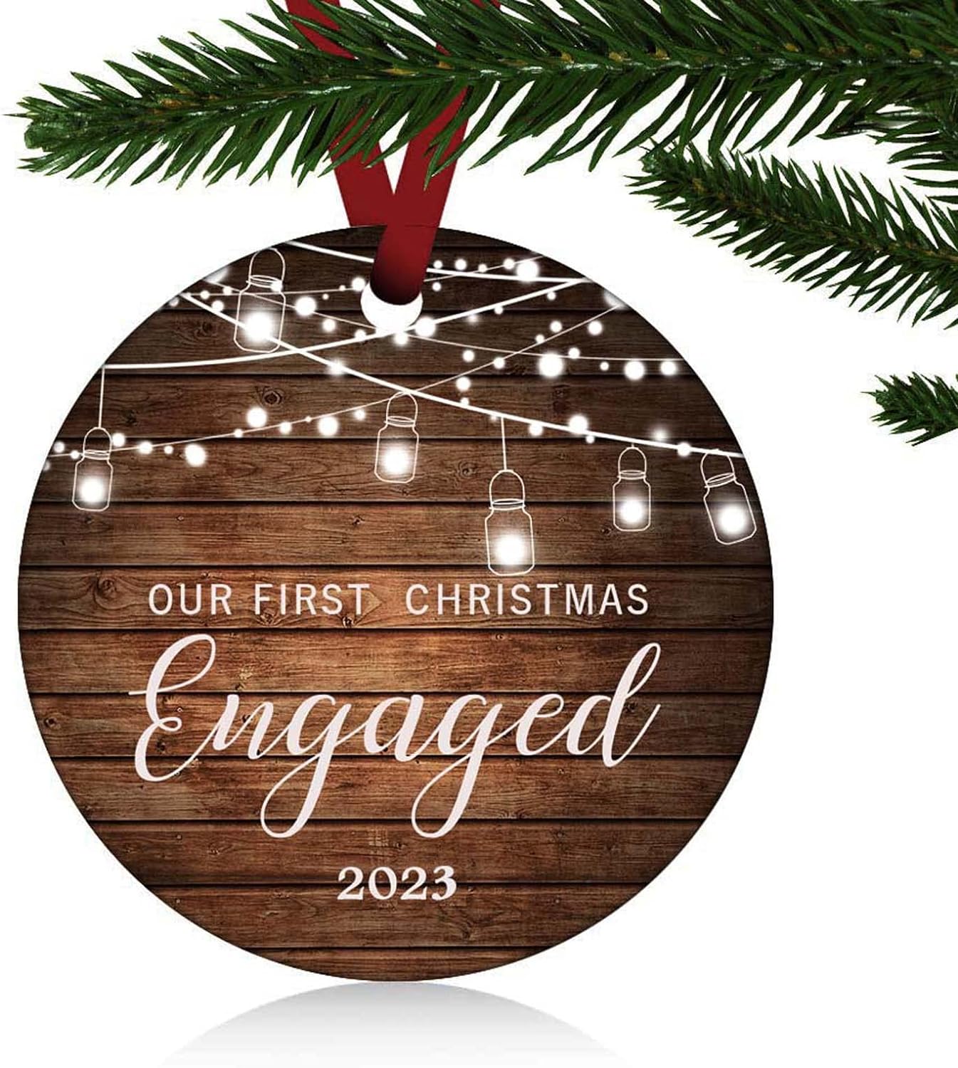 Engagement Gifts for Couples, Engaged Ornaments 2023, Engagement Gifts, Engagement Ornament, Wedding Decoration Happy Christmas Ornament (Engaged Ornament 1)