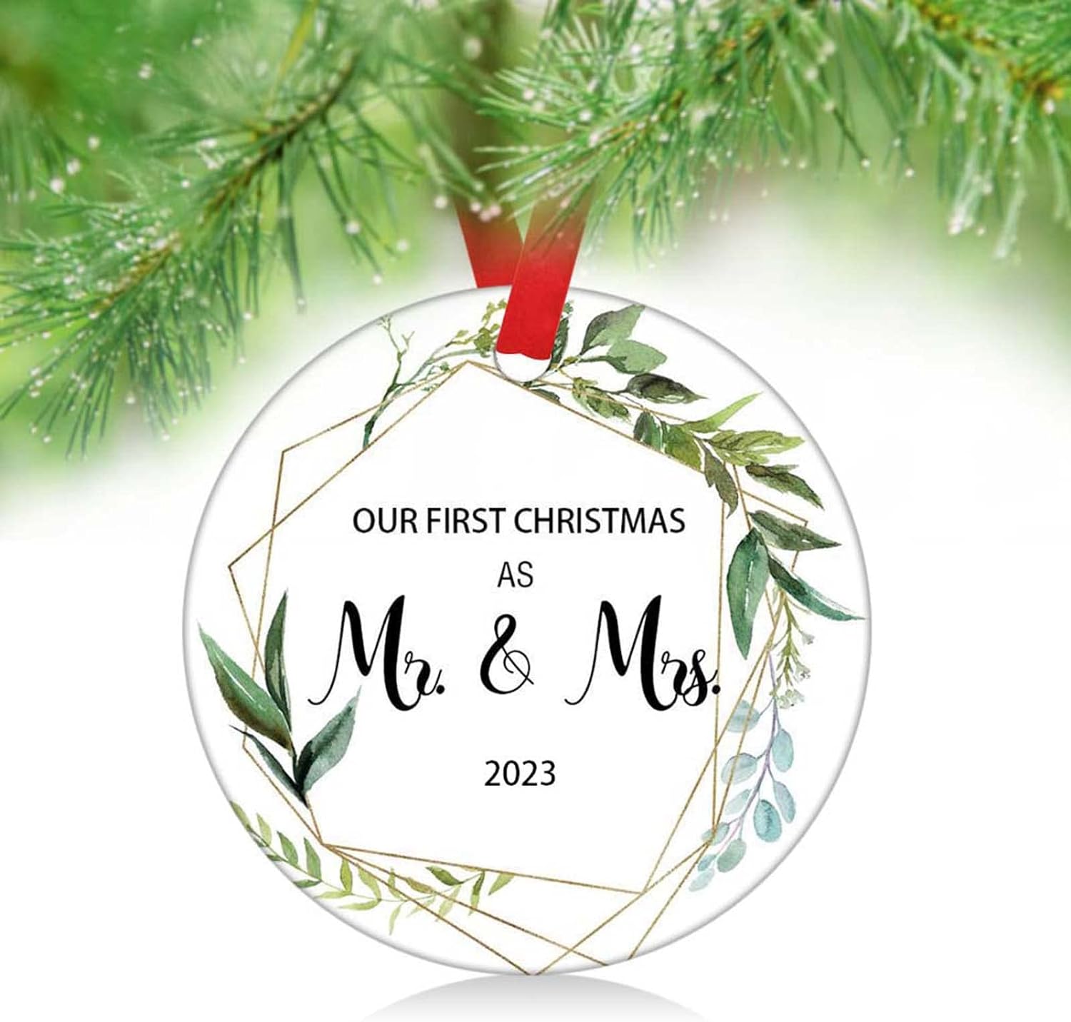 Wedding Gifts for Couples Unique 2023, Our First Christmas as Mr & Mrs, Couple Married Wedding Decoration 3 Ornament,Bridal Shower Gift, Wedding Gifts(As Mr & Mrs)