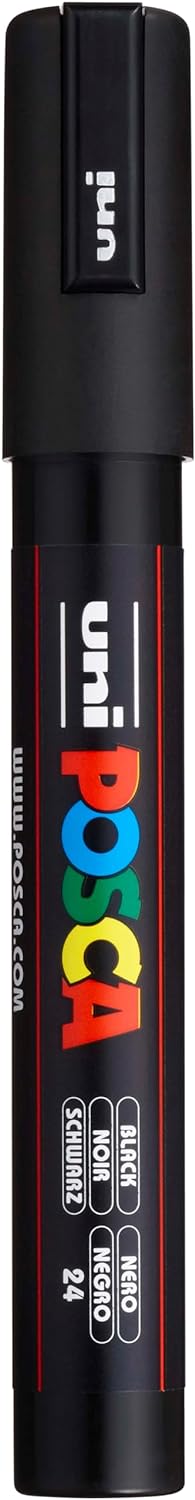 Posca Marker 5M in Black, Posca Pens for Art Supplies, School Supplies, Rock Art, Fabric Paint, Fabric Markers, Paint Pen, Art Markers, Posca Paint Markers