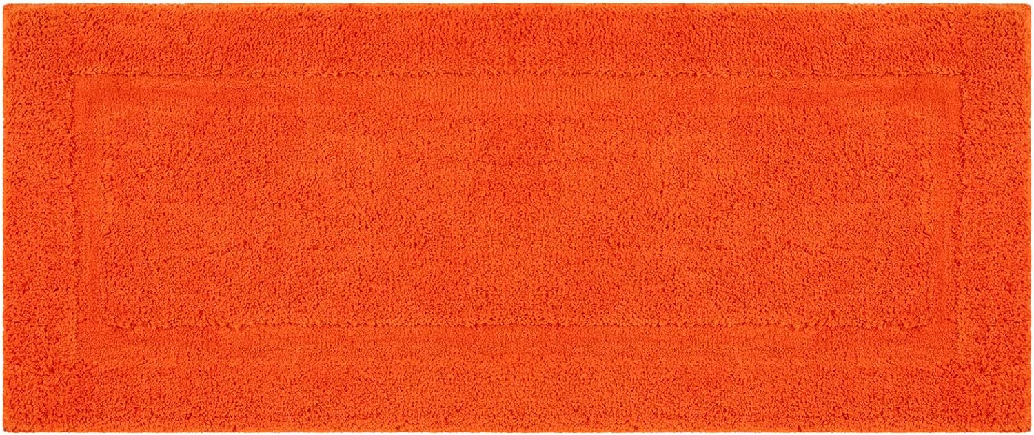 SHACOS Super Soft Bathroom Runner Rug Mat 24x60 Non Slip Bath Rug Microfiber Absorbent Bath Mat Shower Rug Bathroom Vanity Sink Bathtub Rug Machine Washable (24x60, Orange)