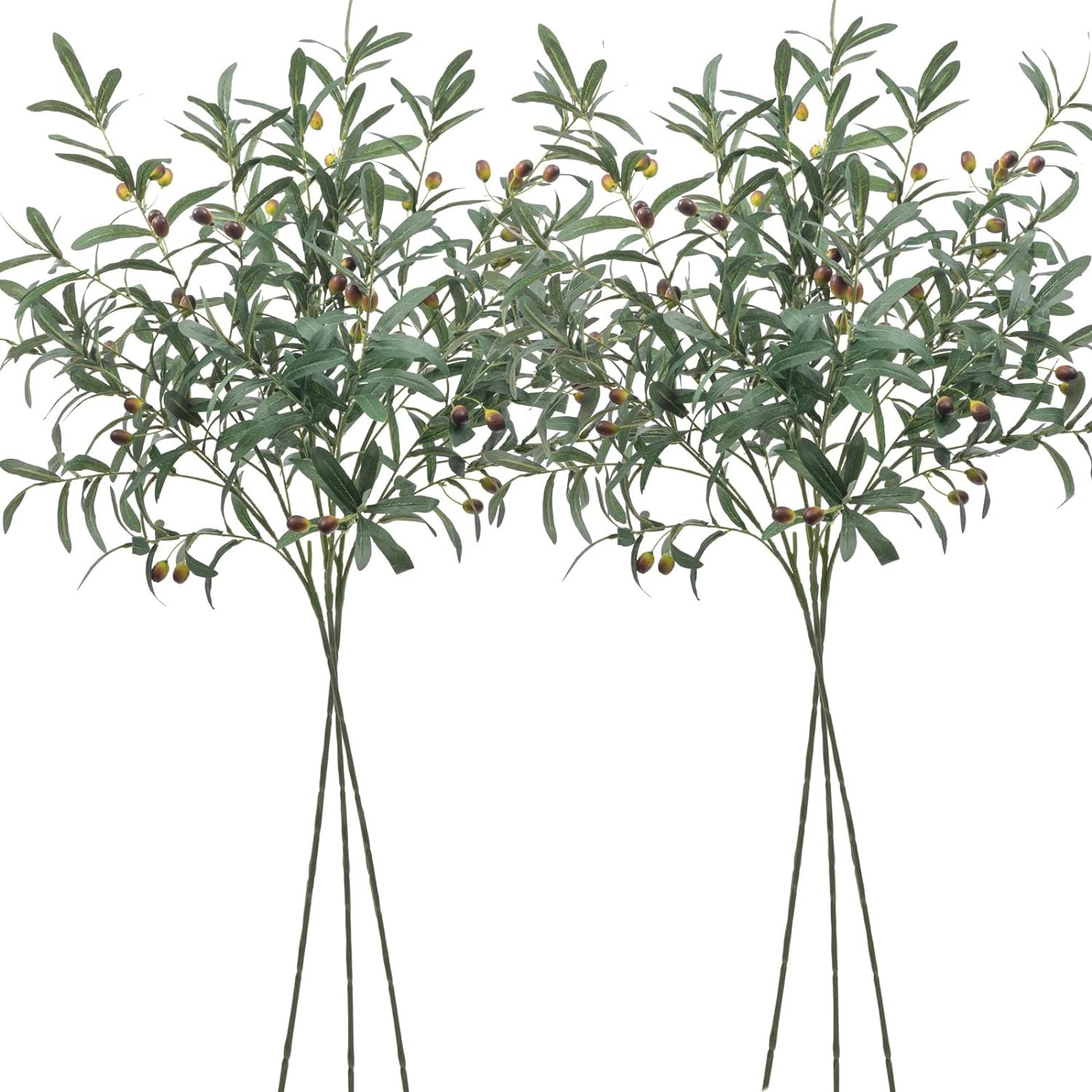 SHACOS 6 PCS Large Artificial Olive Branches for Vases Fake Olive Leaf Stems with Olives 39 Tall Greenery Olive Tree Branch Plant for Home Wedding