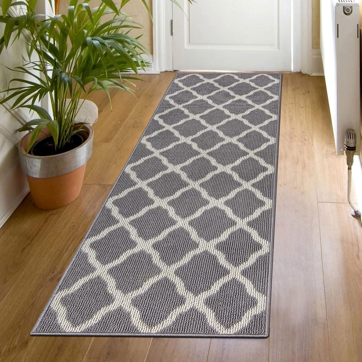 SHACOS Long Door Mats Indoor 24x71 Washable Front Door Mat Non Slip Water Absorbent Entryway Rug Doormat Indoor Entrance Floor Mat Runner for Home Garage Kitchen Laundry, Light Gray