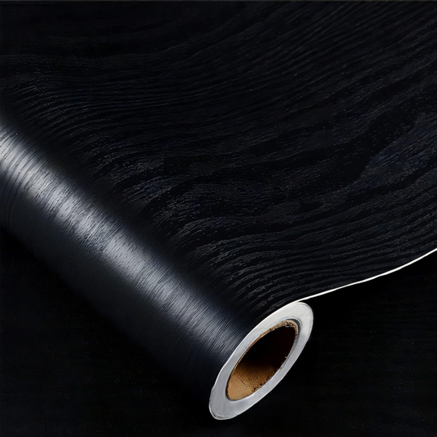 Heroad Brand Black Wood Grain Wallpaper Black Peel and Stick Wallpaper Wood Contact Paper Thicken Textured for Table Cabinets Countertops Decoration Waterproof Self Adhesive Vinyl 78.7&#39;x17.5&#39;