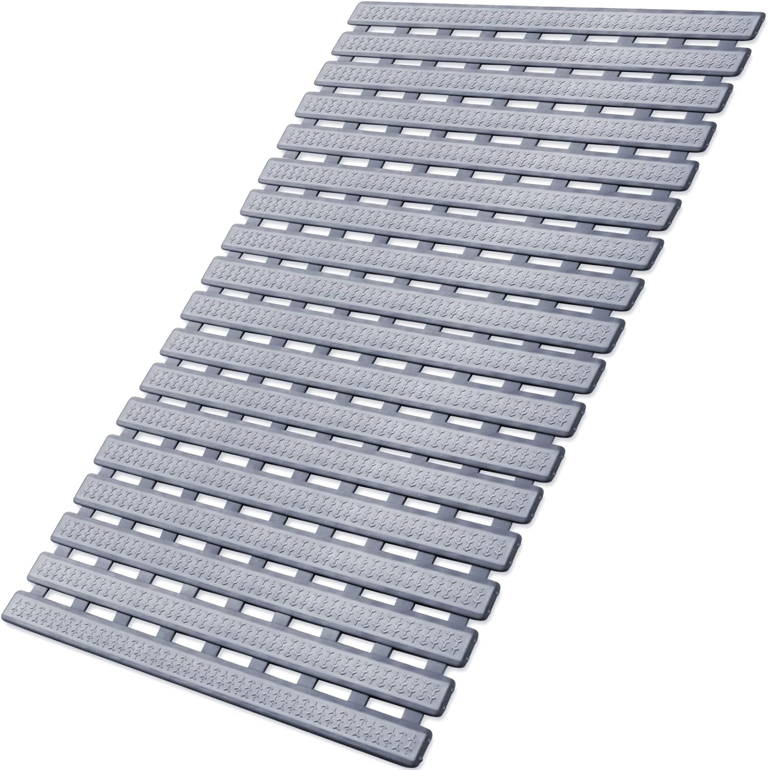 KMAT Non Slip Bathtub Mats for Shower Tub with Suction Cups and Drain Holes,Bathmat (BPA, Latex, Phthalate Free)-Grey