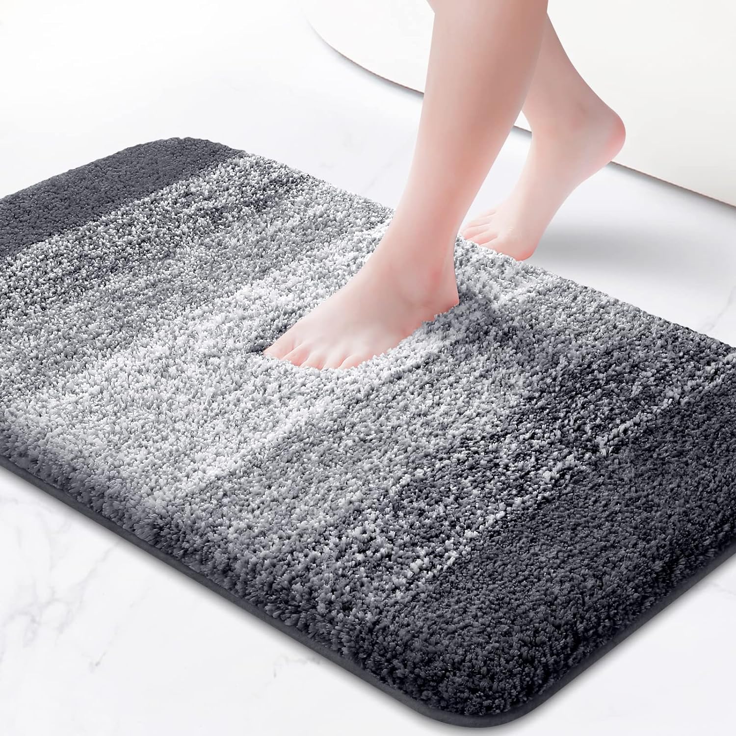 KMAT Bathroom Rugs Bath Mat 20x32 in,Luxury Soft Shaggy Microfiber Shower Rug, Machine Washable Throw Rugs Non Slip Absorbent Plush Floor Mats Runner Carpet