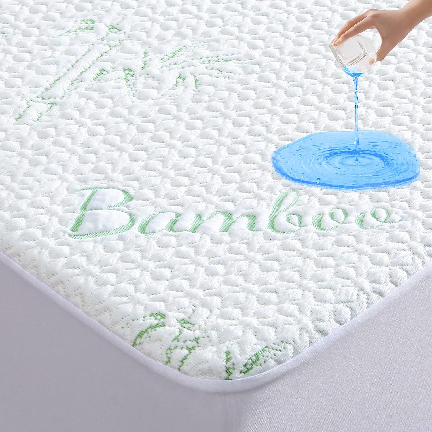 GOONIK Queen Mattress Protector, Bamboo Viscose Waterproof Breathable Queen Size Mattress Pad Cover with 6-18 inches Deep Pocket