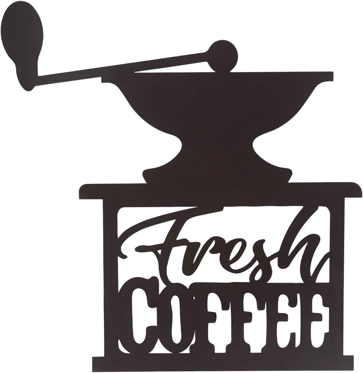 Adeco Coffee Grinder Metal Wall Signs Coffee Wall Decor Metal Wall Art Sign Wall Hanging 17 x 15.7 inches