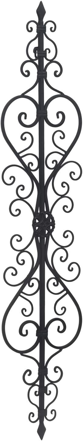 Adeco 40 Metal Scroll Wall Decor, Black Iron Decor Victorian Style Large Metal Wall Art Sculptures Home Decor for Living Room/Hallway/Bedroom