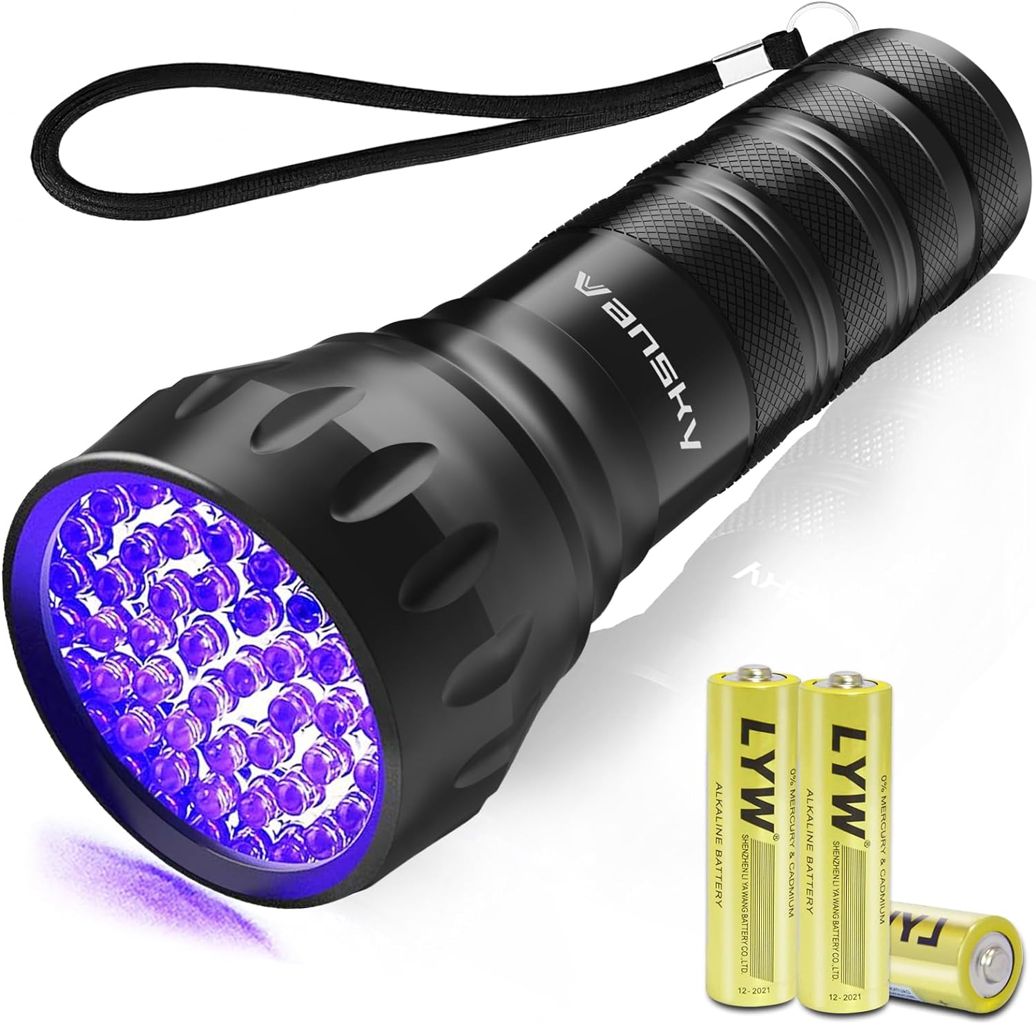 Black Light UV Light Flashlight, 21 LED 395nm Ultraviolet Blacklight Flashlight Mini Pet Urine Detector for Dog/Cat, Dry Stains, Resin Curing, Matching with Pet Odor Eliminator(Batteries are Included)