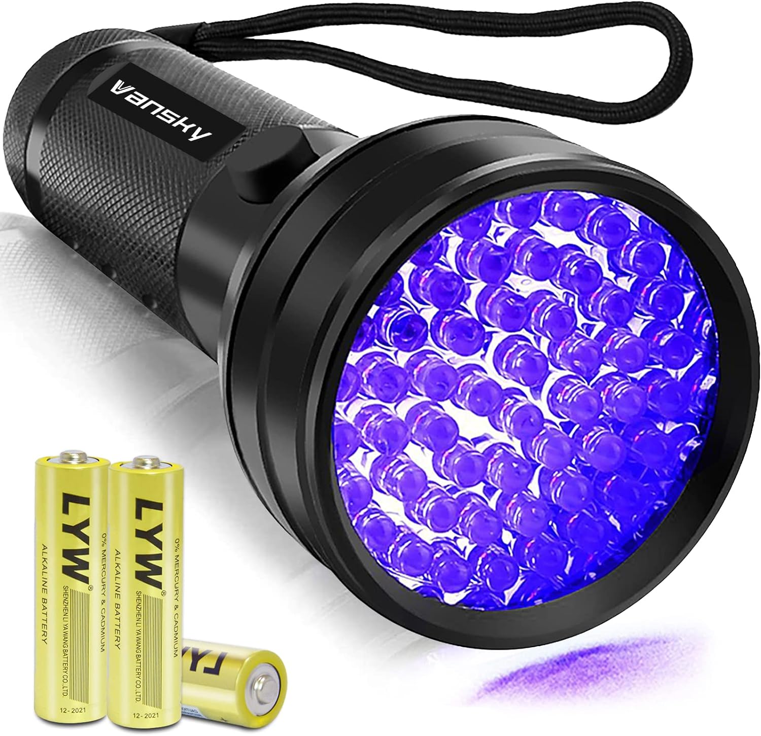 Vansky Black Light UV Flashlight, 2024 Upgraded 51 LED Blacklight Pet Urine Detector for Dog/Cat Urine, Dry Stains, Bed Bug, Matching with Pet Odor Eliminator(Batteries are Included)