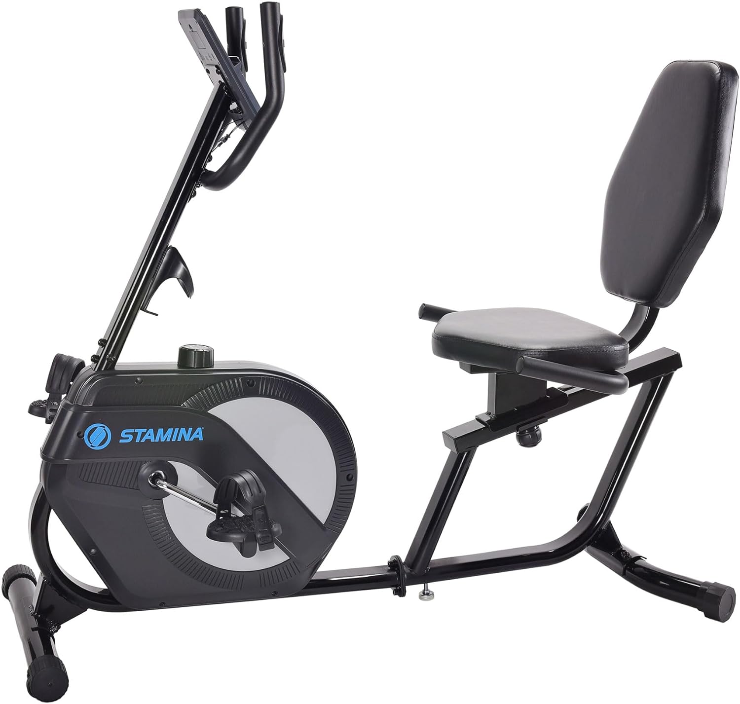 Stamina Recumbent Exercise Bike 1346 - Exercise Bike with Smart Workout App - Recumbent Exercise Bike for Home Workout - Up to 250 lbs Weight Capacity Black