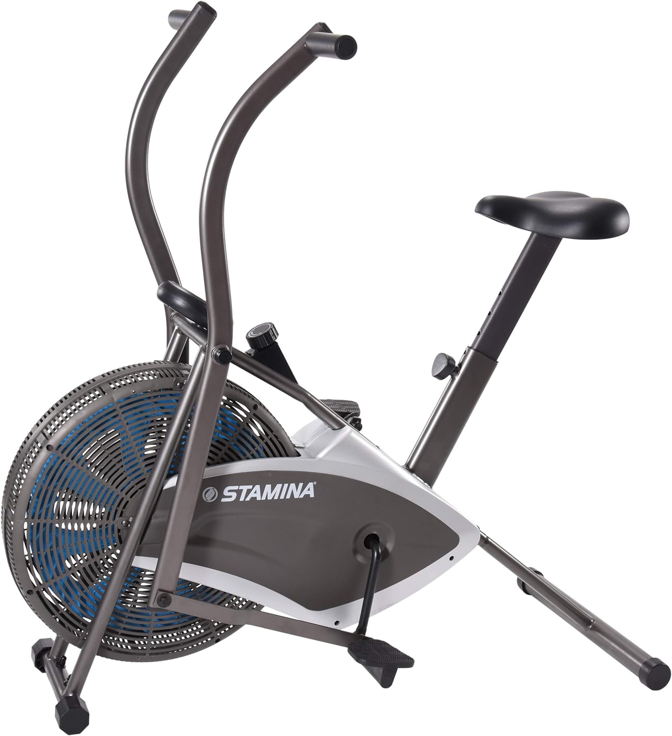 Stamina Air Resistance Bike 876 - Smart Workout App, No Subscription Required - Dynamic, Adjustable Tension - Multi-Function LCD Monitor - Dual-Action Arms to Engage The Upper Body